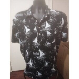 Polo Ralph Lauren Polo Shirt Size XL Nautical Sailboat Black  All Over Print